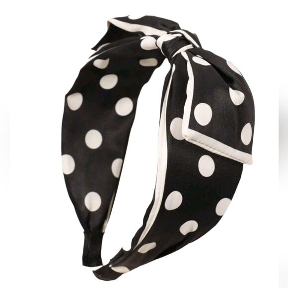 Polka Dot Bow Headband - Picture 1 of 5